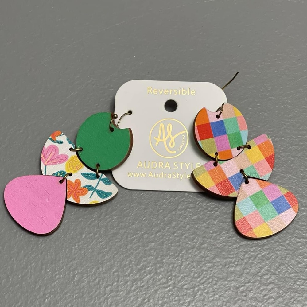 Audra Style multi-color wooden earrings